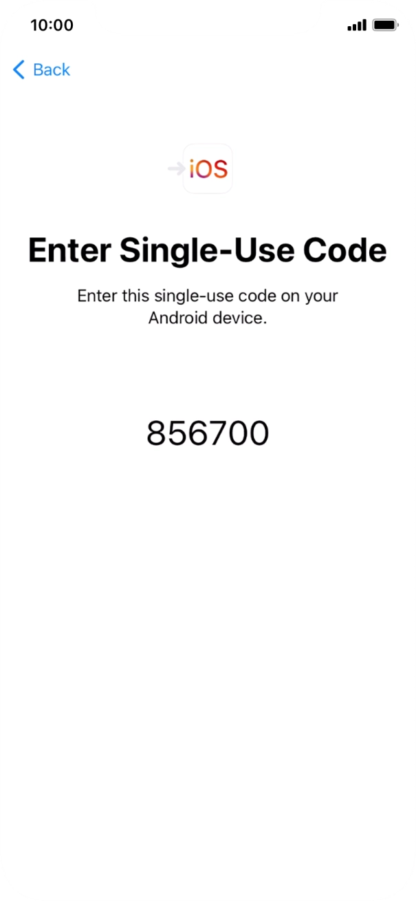 Follow the instructions on the screen and in the 'Move to iOS' app to transfer the content from the Android phone to your phone and set up your phone and prepare it for use.