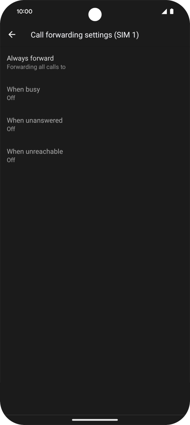 Press the required divert type.