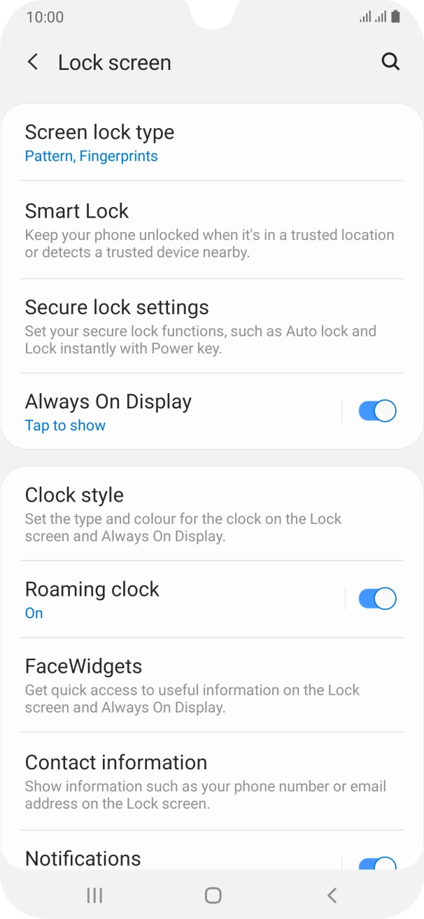 Press Screen lock type and key in the current phone lock code. Press Screen lock type and key in the current phone lock code.