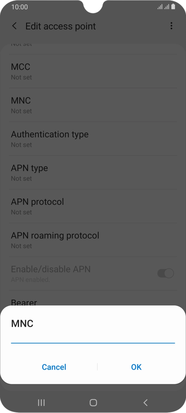 Key in 10 and press OK. Key in 10 and press OK.