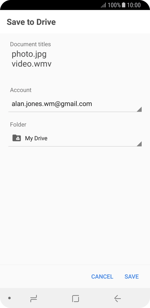 Press the field below 'Folder' and go to the required folder.