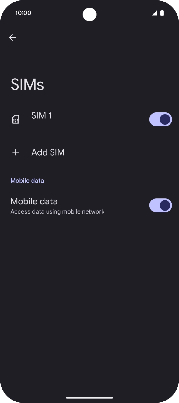 Press the name of the SIM. Press the name of the SIM.