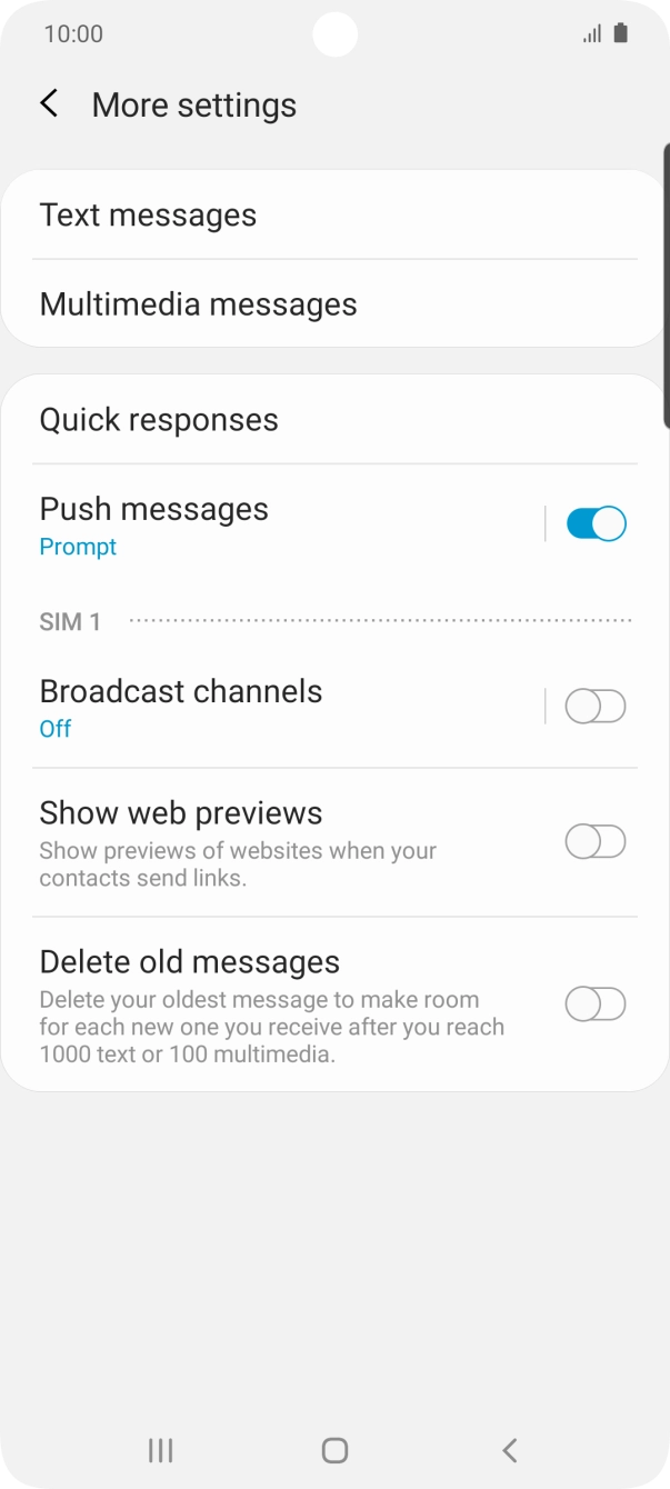 Press Text messages.