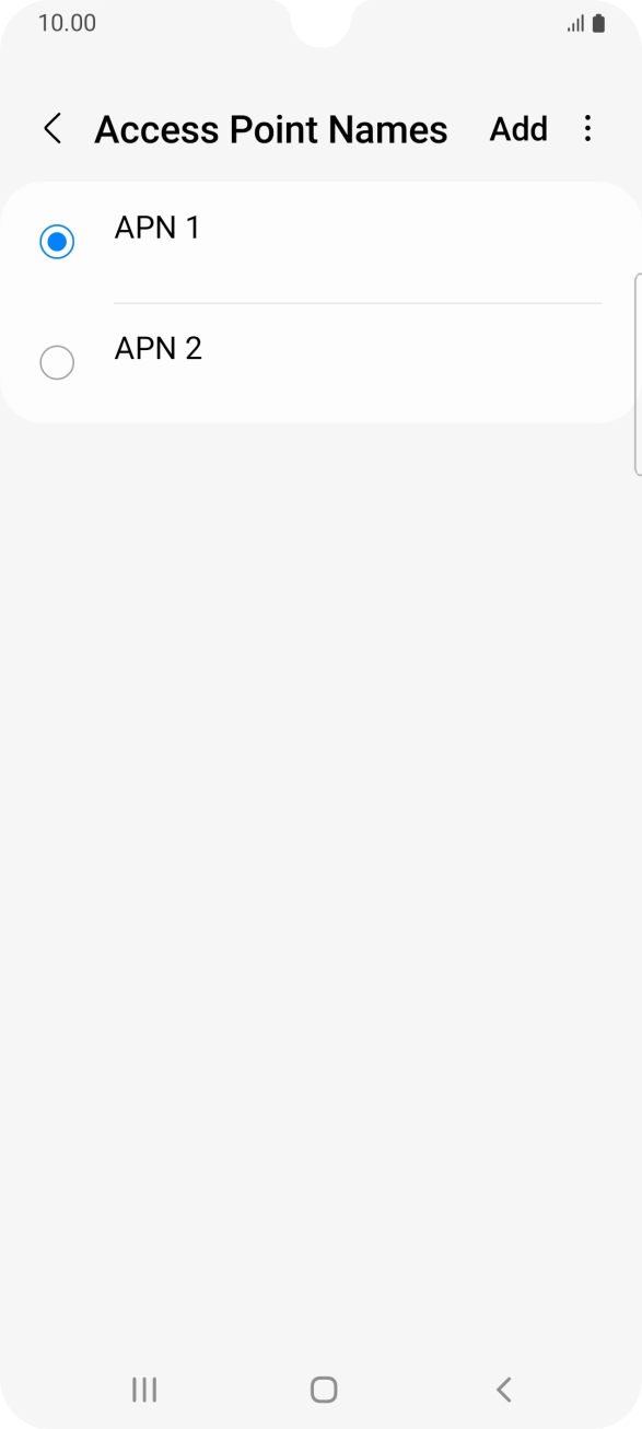 Press the field next to the data connection to activate it. Press the field next to the data connection to activate it.