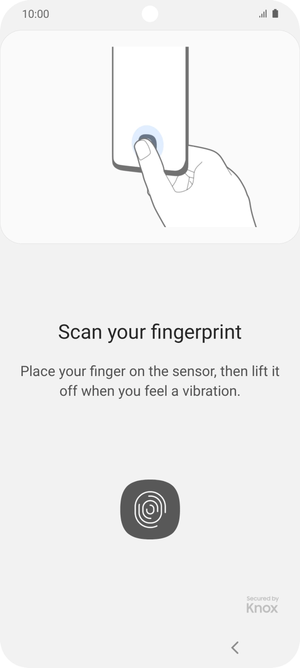 Follow the instructions on the screen to create the phone lock code using your fingerprint.