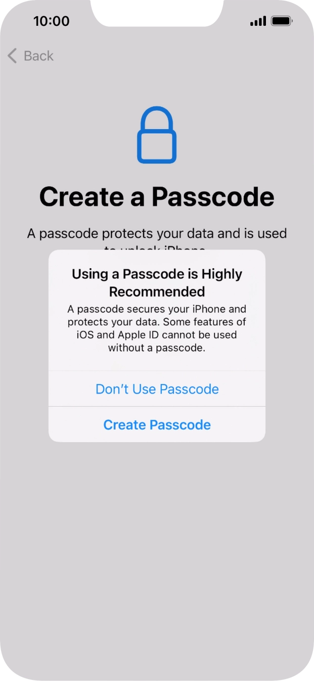 If you turn off the function, press Don't Use Passcode. If you turn off the function, press Don't Use Passcode.