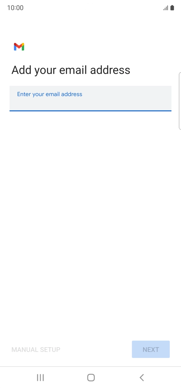 Press the field below 'Enter your email address' and key in your email address.