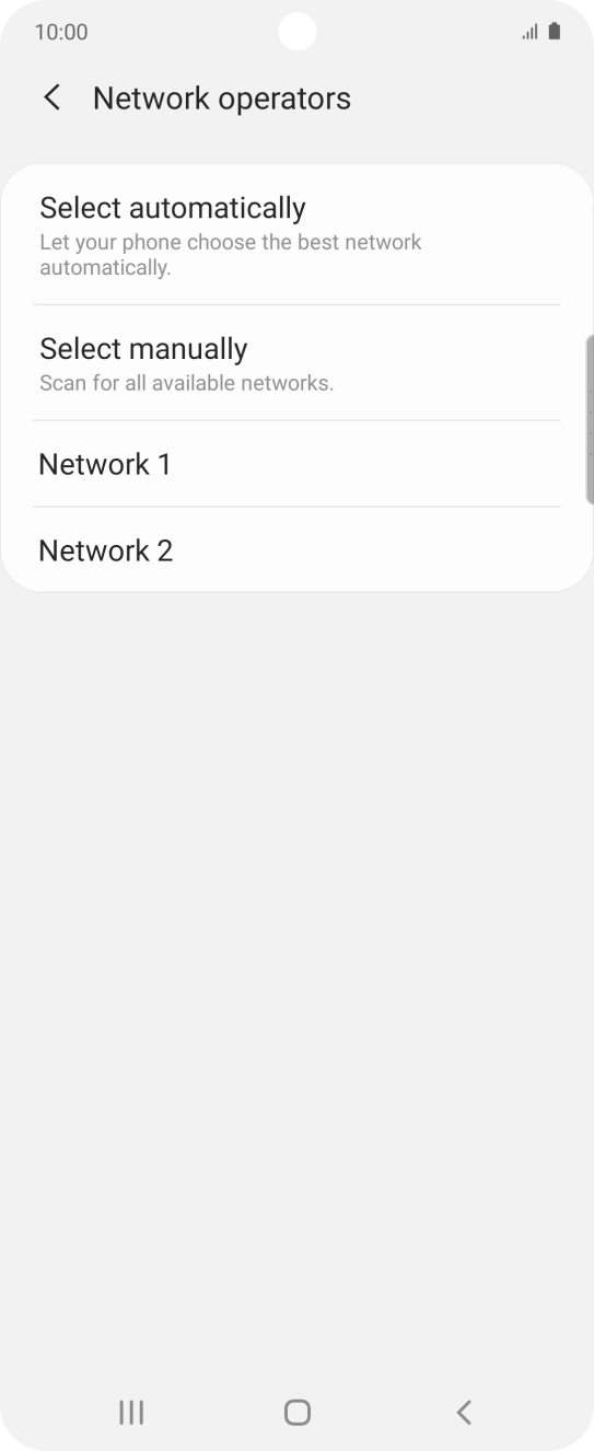 Press the required network.