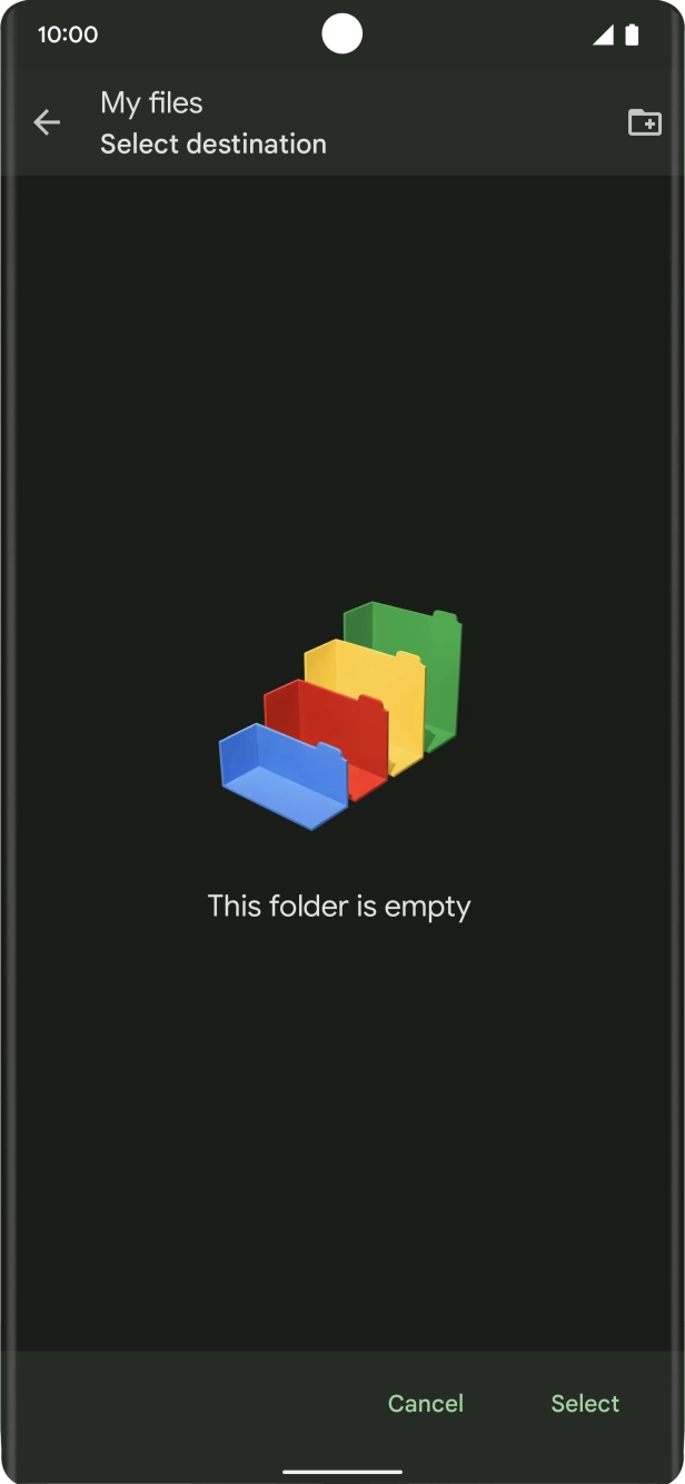 To create a new folder, press the new folder icon and follow the instructions on the screen to create a new folder. To create a new folder, press the new folder icon and follow the instructions on the screen to create a new folder.