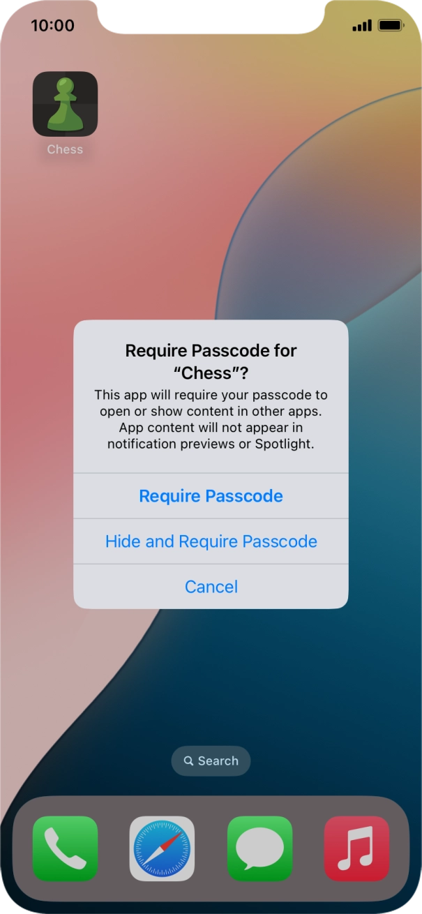 Press Require Passcode.