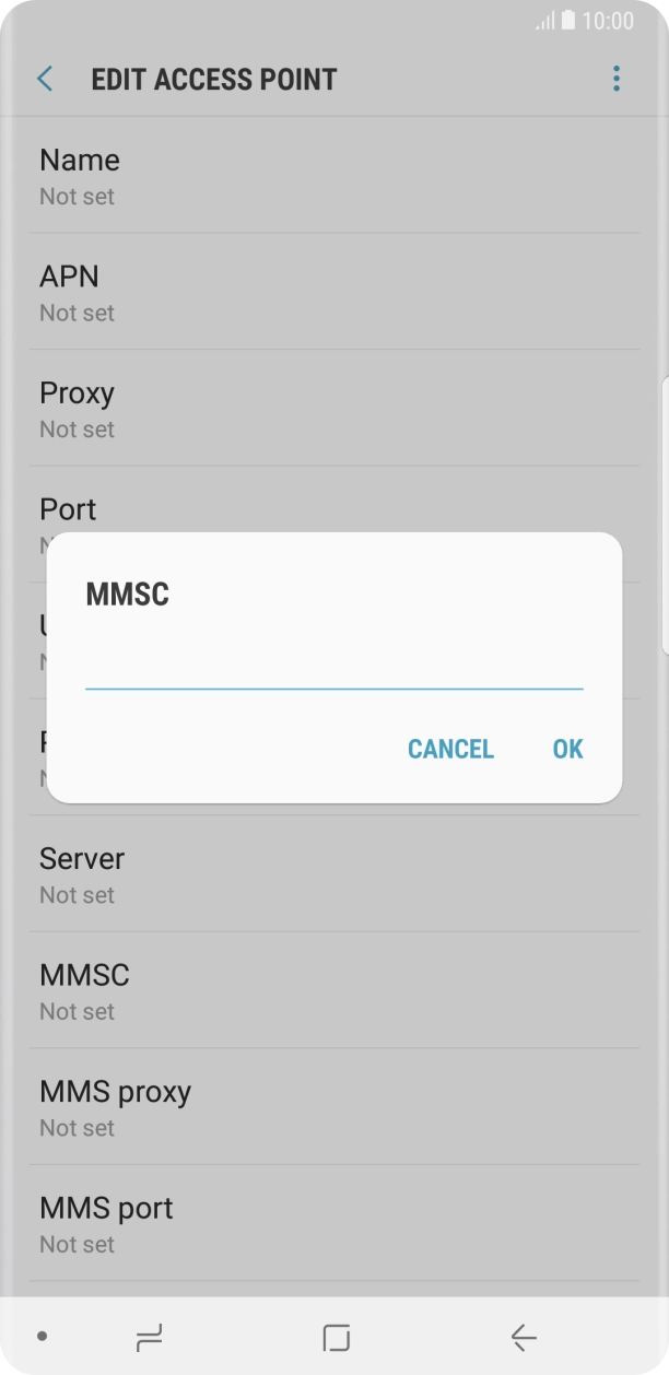 Key in http://mmsc.mms.o2.co.uk:8002 and press OK. Key in http://mmsc.mms.o2.co.uk:8002 and press OK.