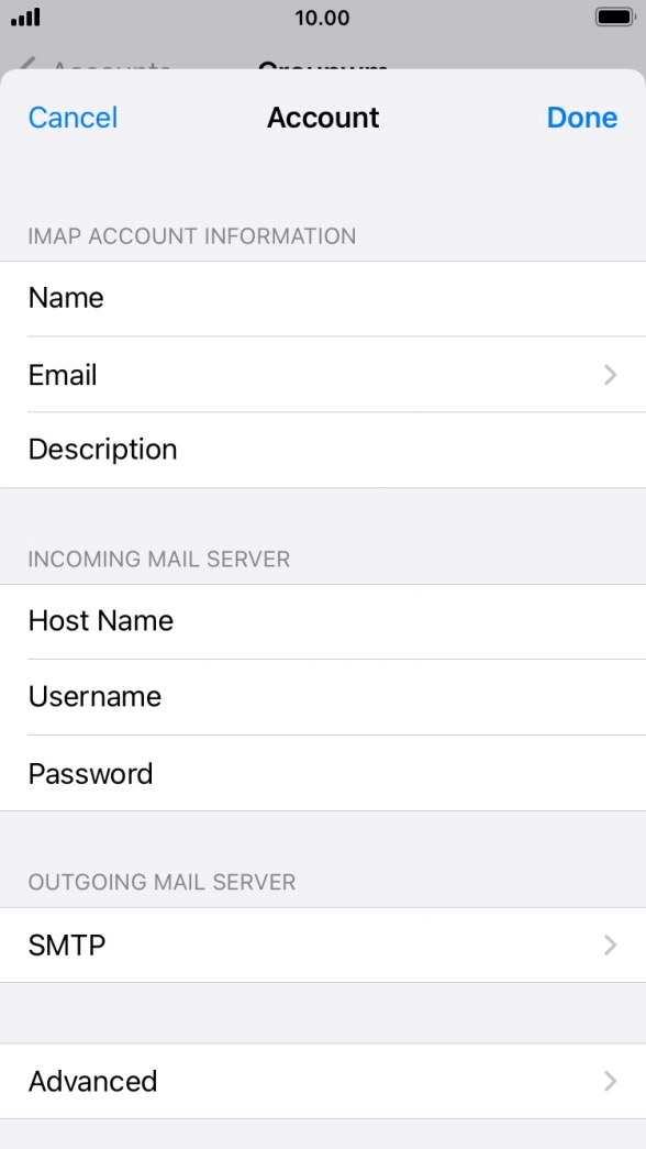 Press SMTP. Press SMTP.