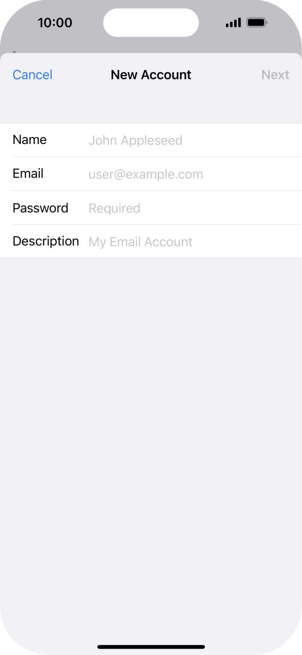 Press Name and key in the required sender name.