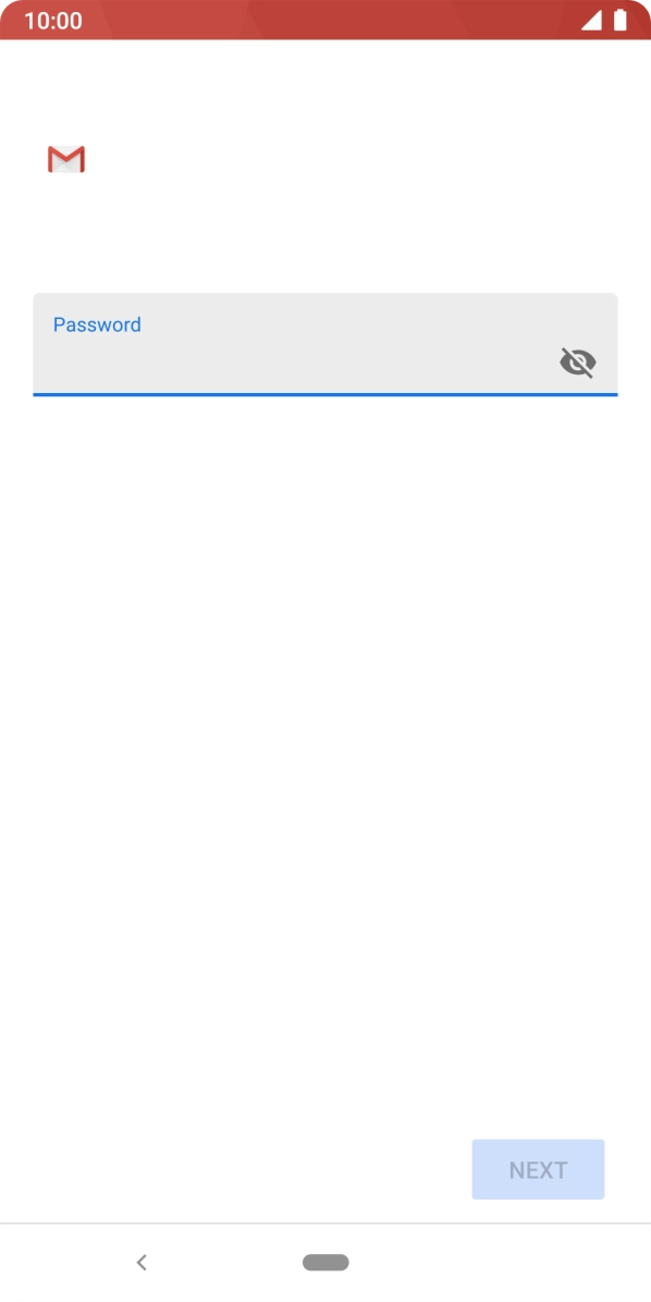 Press the field below 'Password' and key in the password for your email account. Press the field below 'Password' and key in the password for your email account.