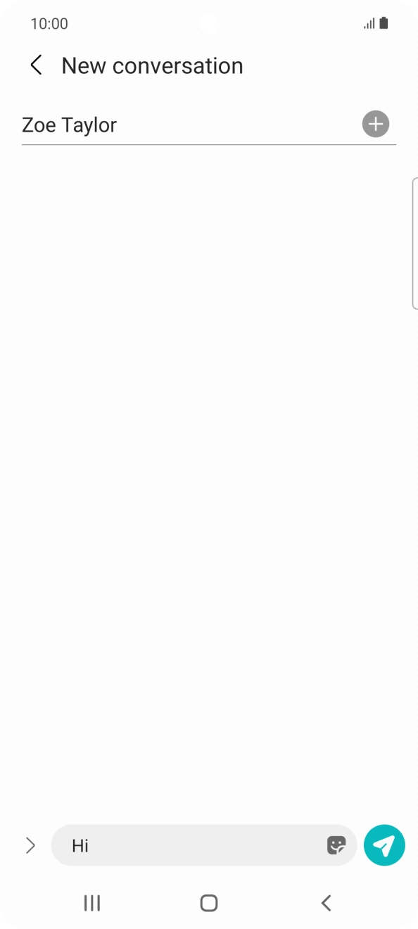 Press the send icon when you've finished your text message. Press the send icon when you've finished your text message.