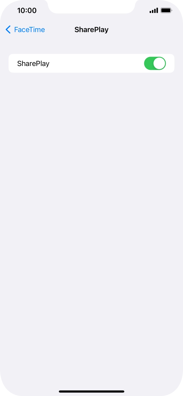 Press the indicator next to 'SharePlay' to turn the function on or off.