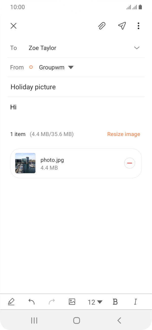 Press the send icon when you've finished your email. Press the send icon when you've finished your email.