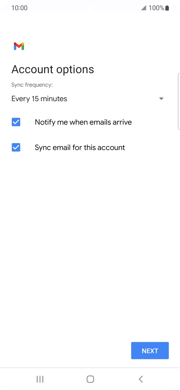 Press the drop down list below 'Sync frequency:'. Press the drop down list below 'Sync frequency:'.