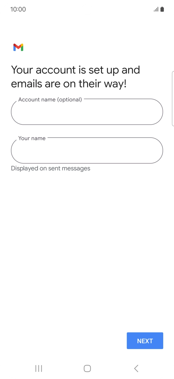 Press the field below 'Account name (optional)' and key in the required name.