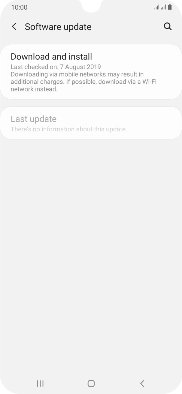 Press Download and install. If a new software version is available, it's displayed. Follow the instructions on the screen to update the phone software.