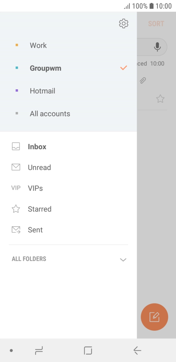 Press the settings icon. Press the settings icon.
