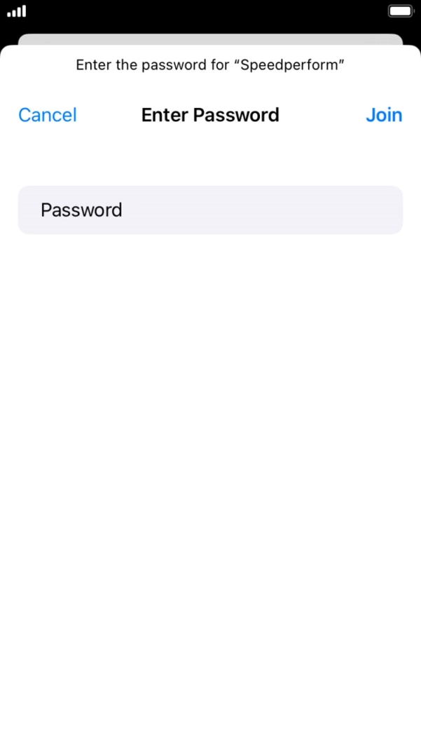 Key in the password for the WiFi network and press Join.