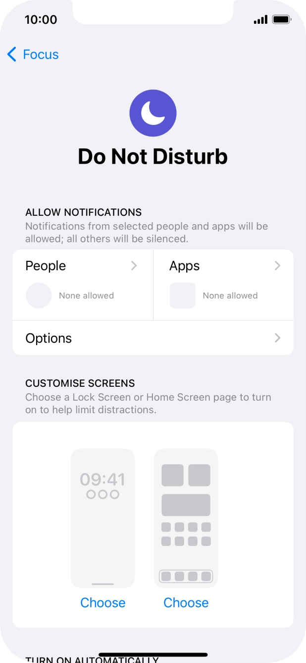 Press People and follow the instructions on the screen to select which contacts you would like to receive calls and notifications from when Do Not Disturb is turned on.