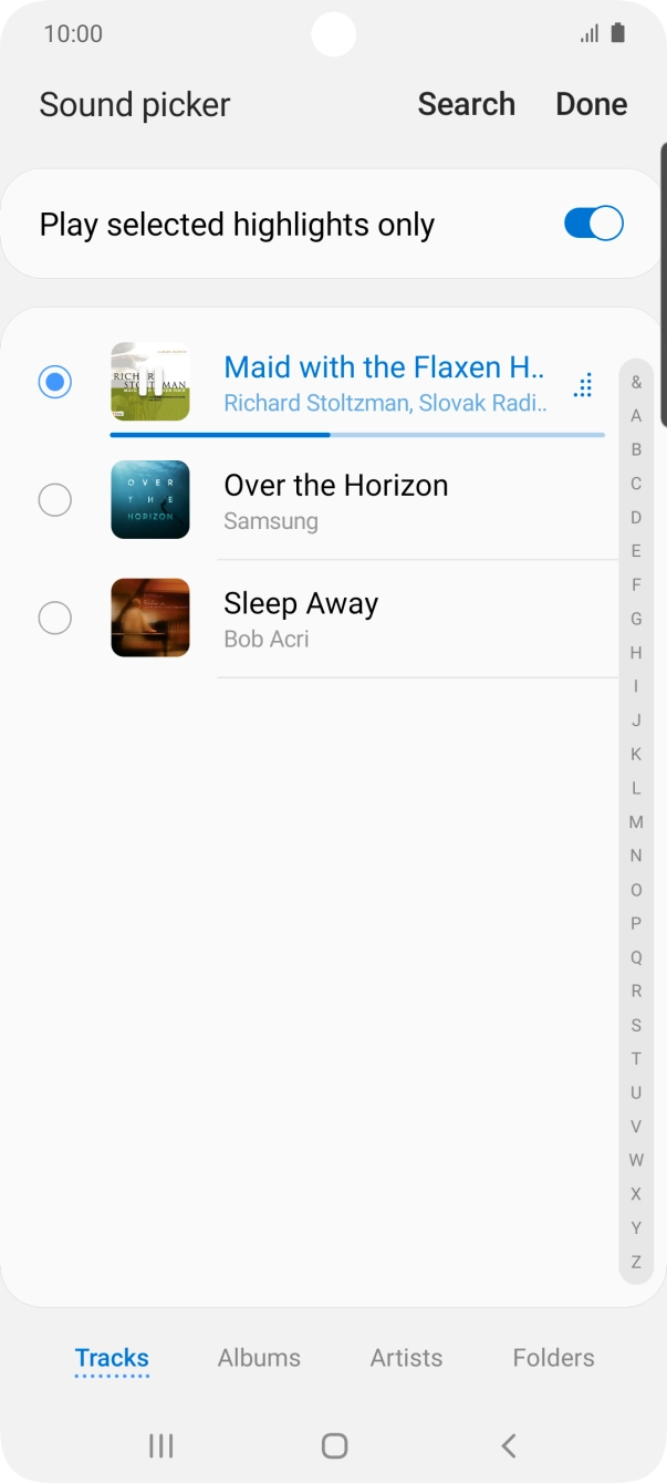 Once you've found a ring tone you like, press Done.