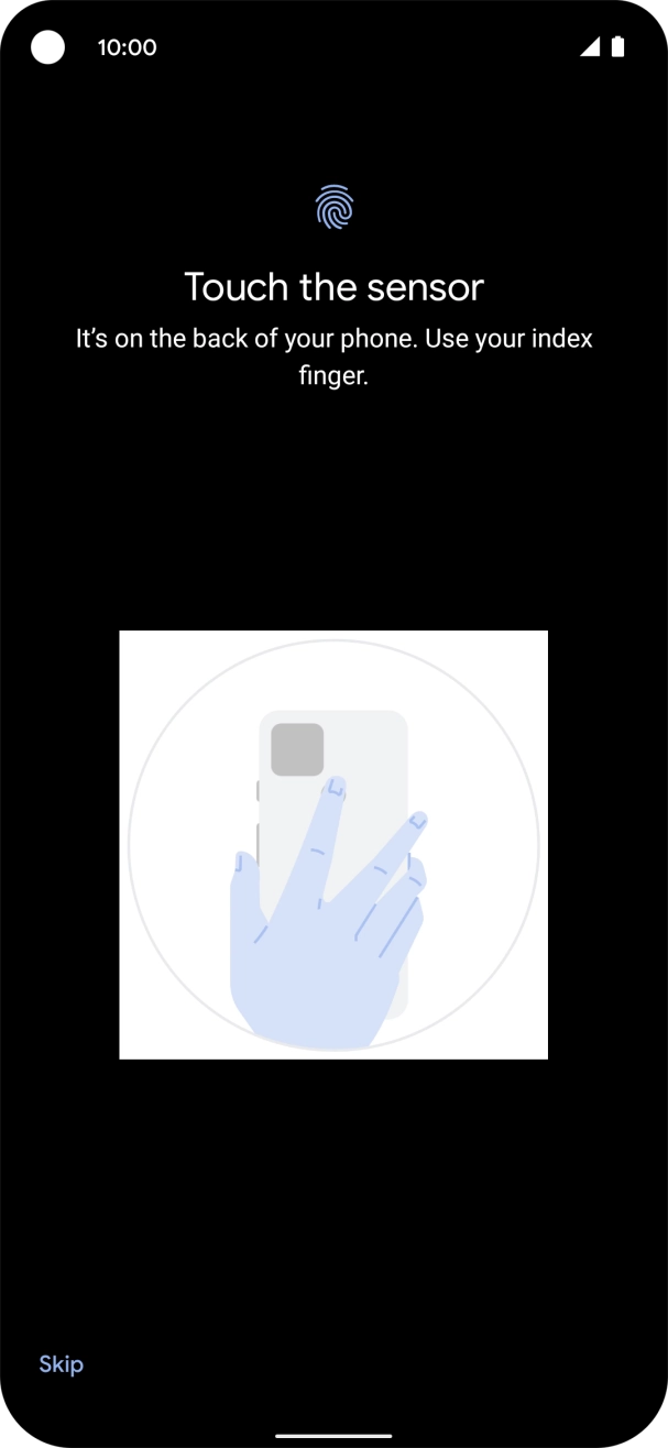 Follow the instructions on the screen to create the phone lock code using your fingerprint. Follow the instructions on the screen to create the phone lock code using your fingerprint.