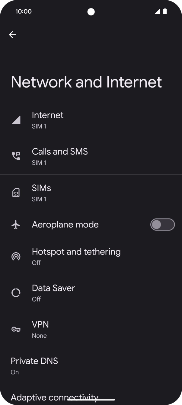 Press SIMs. Press SIMs.