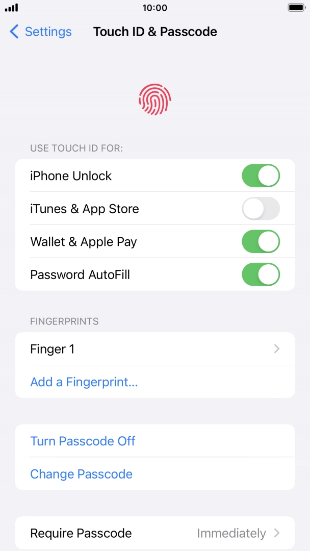 Press the indicators next to the required settings to turn the function on or off.