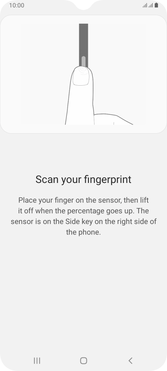 Follow the instructions on the screen to create the phone lock code using your fingerprint. Follow the instructions on the screen to create the phone lock code using your fingerprint.