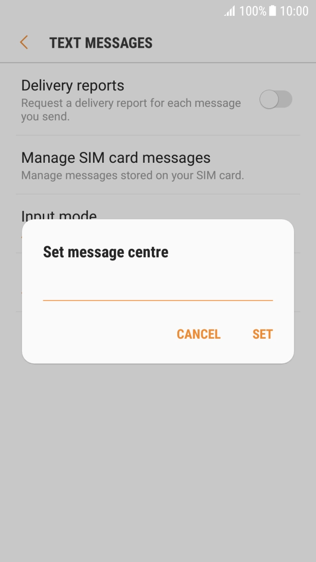 Key in +447802000332 and press SET.