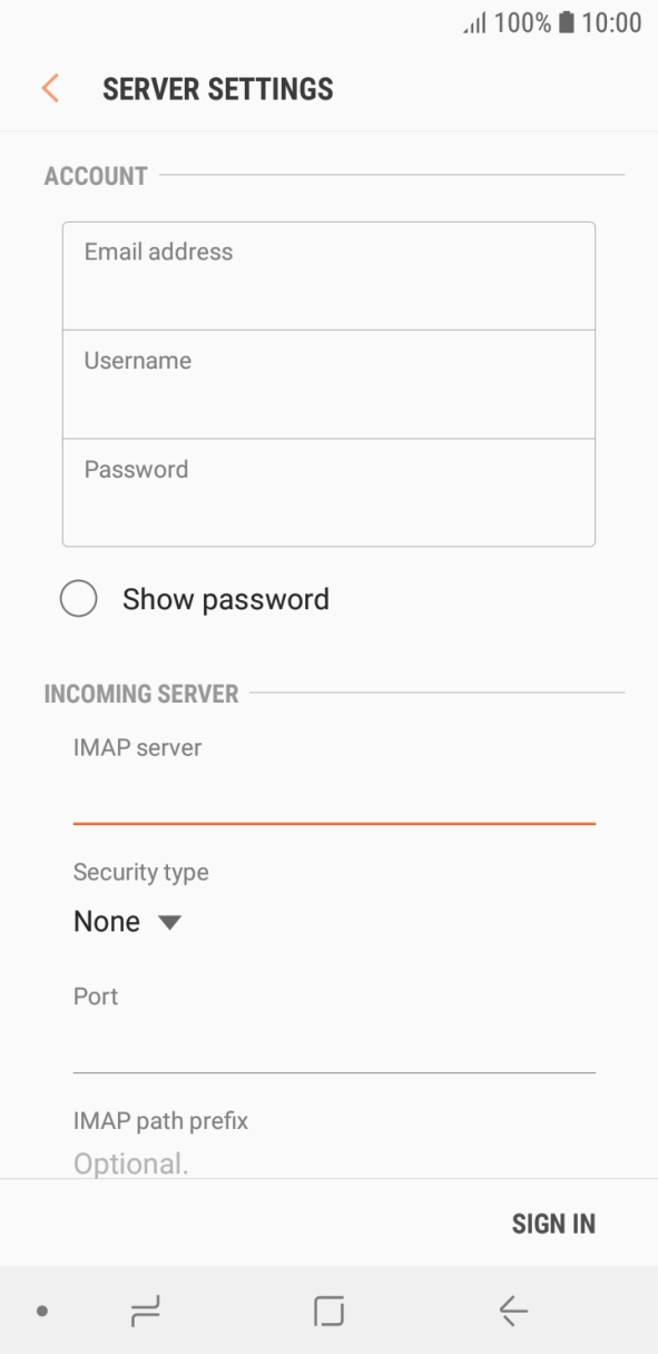 Press the drop down list below 'Security type'. Press the drop down list below 'Security type'.