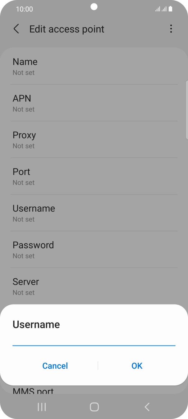 Key in o2wap and press OK.