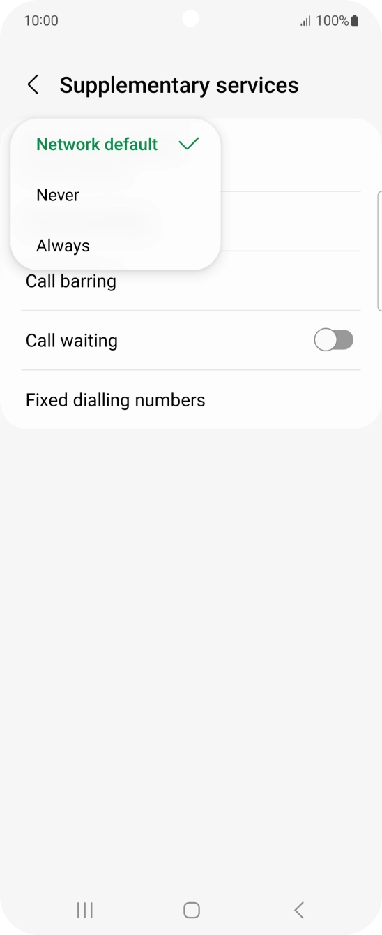 Press Always to turn on caller identification. Press Always to turn on caller identification.