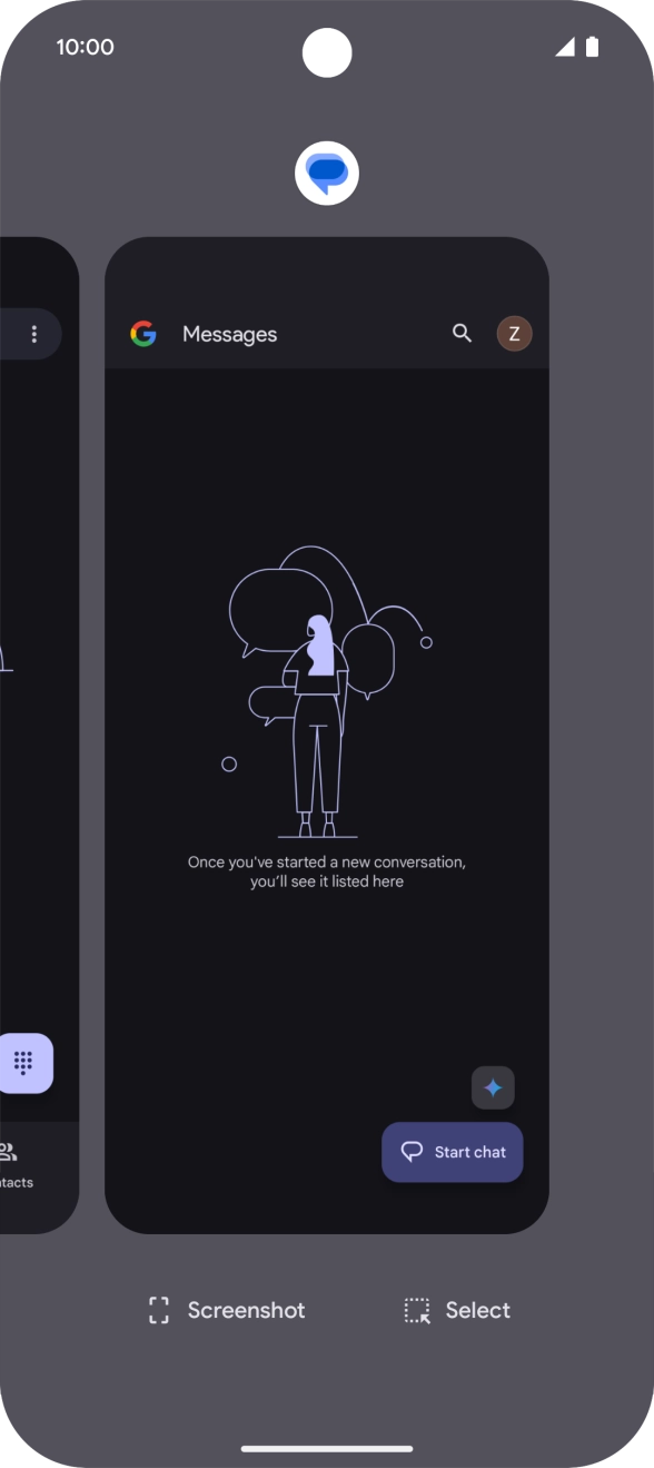 Press the app icon above the required app.