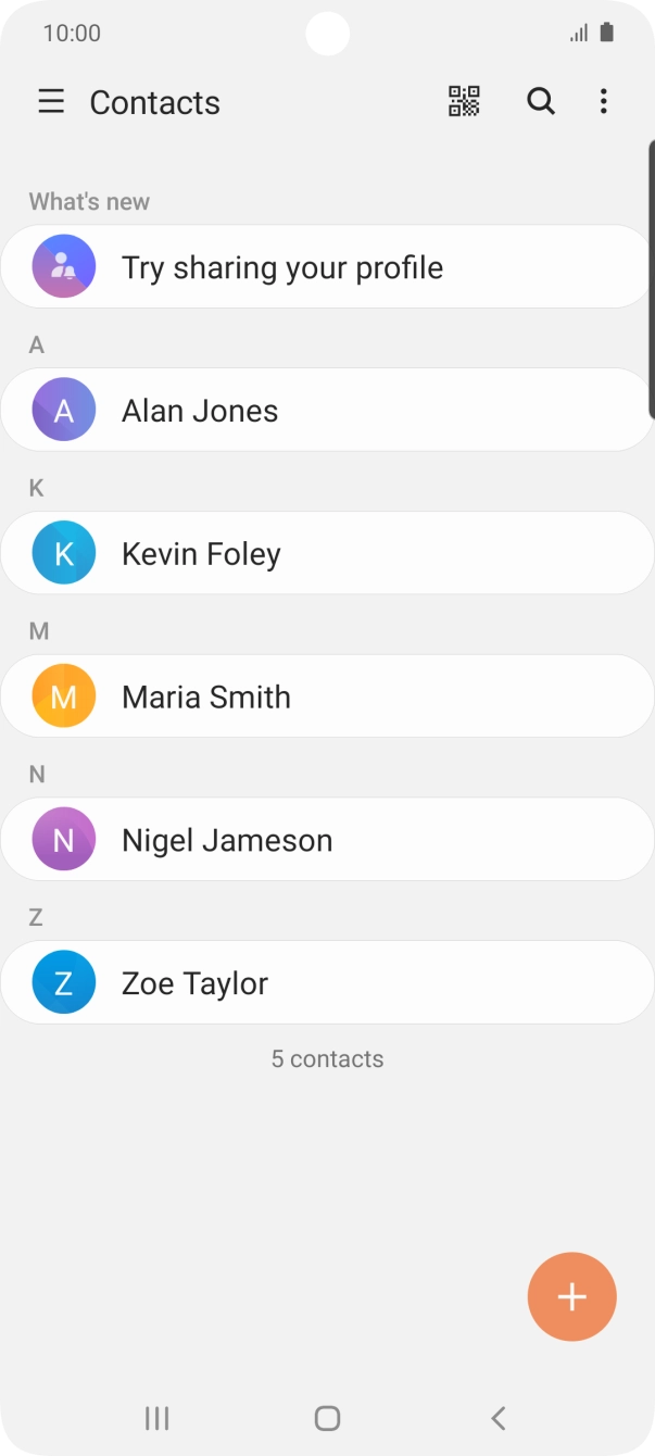 Press the new contact icon.