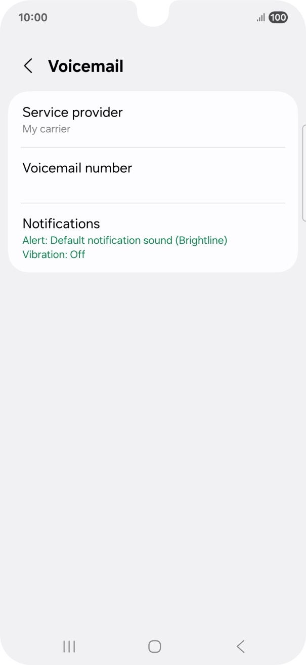 Press Voicemail number.