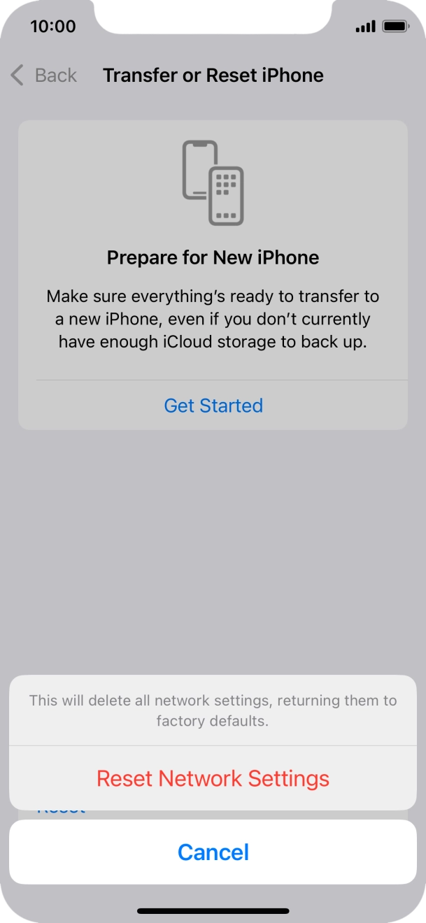 Press Reset Network Settings.