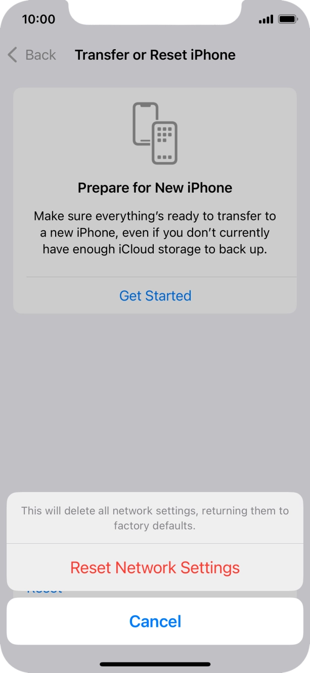 Press Reset Network Settings.