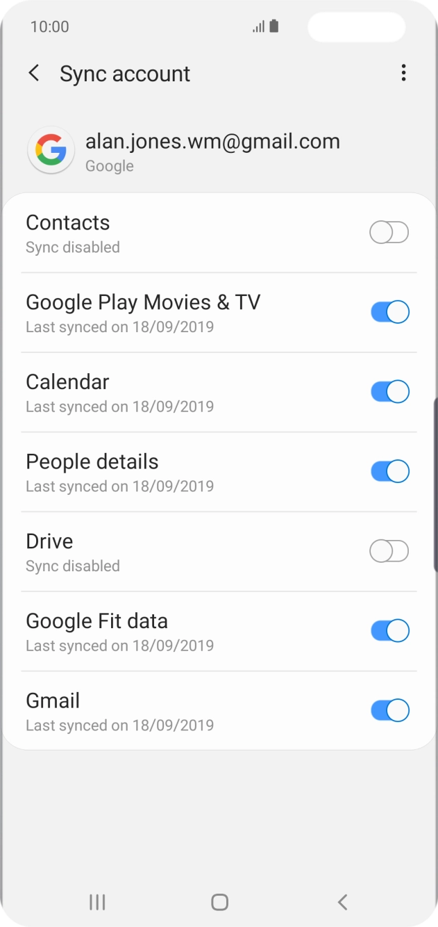 Press the indicator next to 'Contacts' to turn on the function.