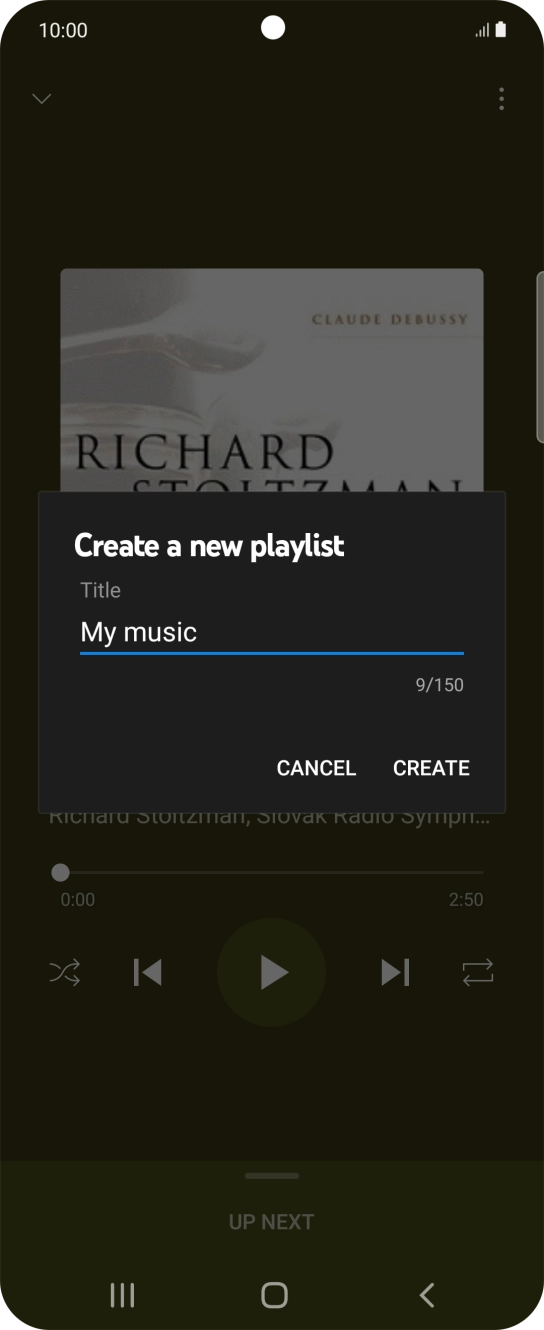 Key in a name for the playlist and press CREATE.
