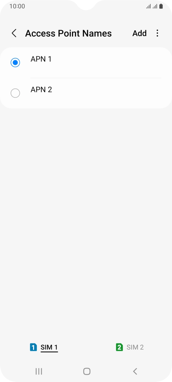 Press the field next to the data connection to activate it. Press the field next to the data connection to activate it.
