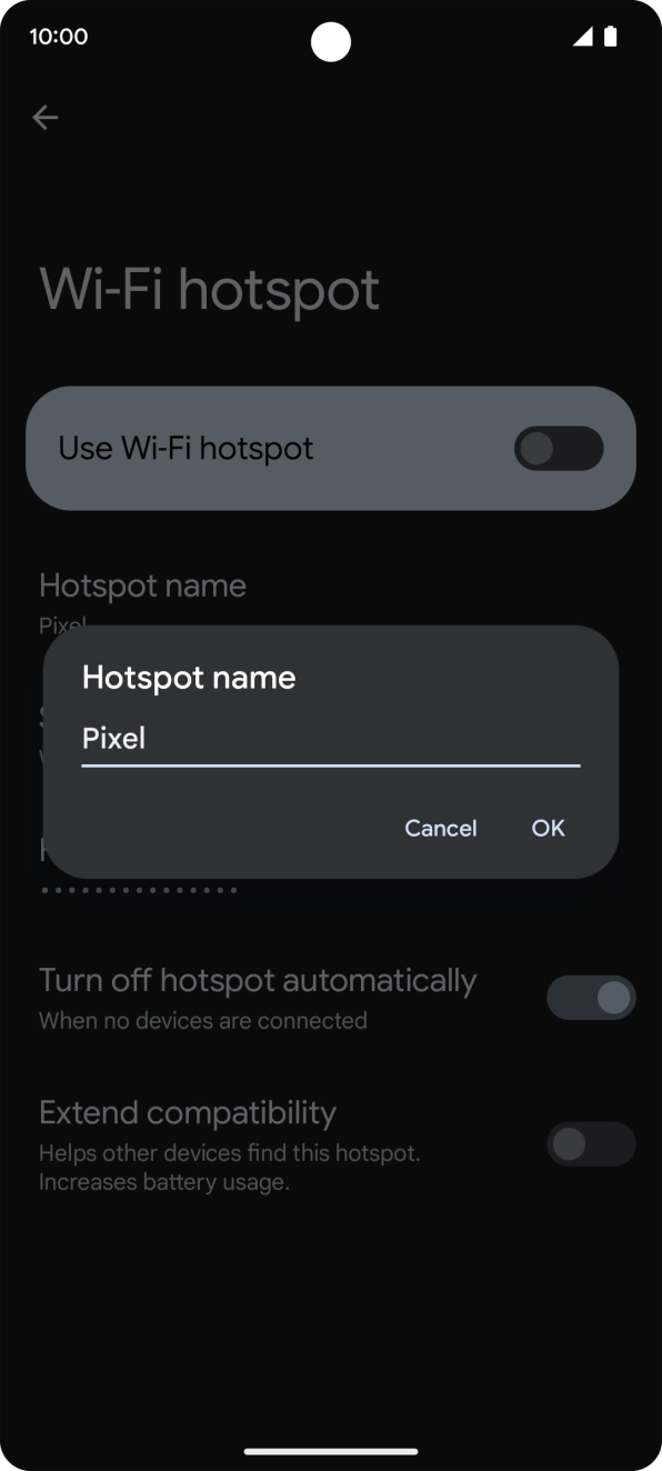 Key in the required WiFi hotspot name and press OK. Key in the required WiFi hotspot name and press OK.