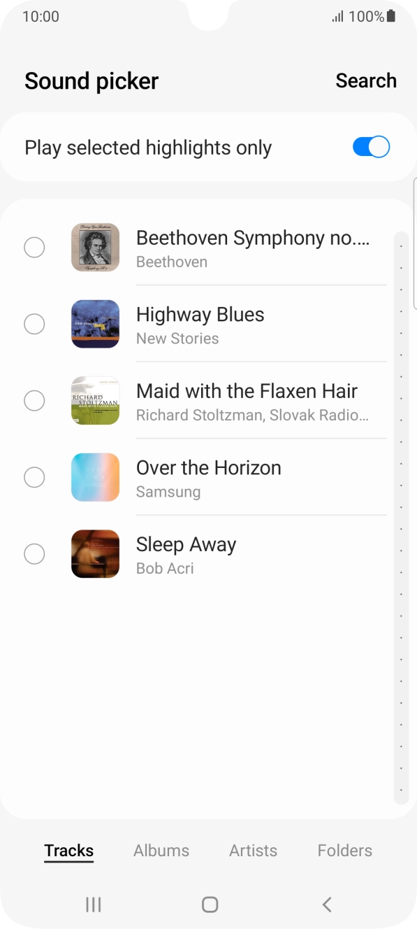 Press the required ring tones to hear them.
