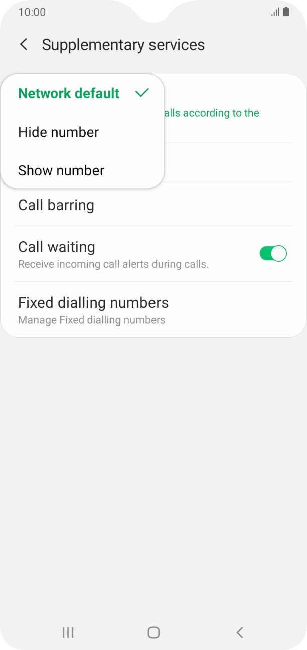 Press Show number to turn on caller identification.