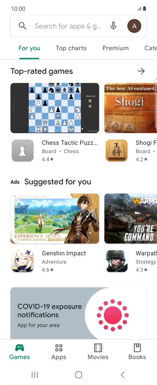 Press the profile icon.