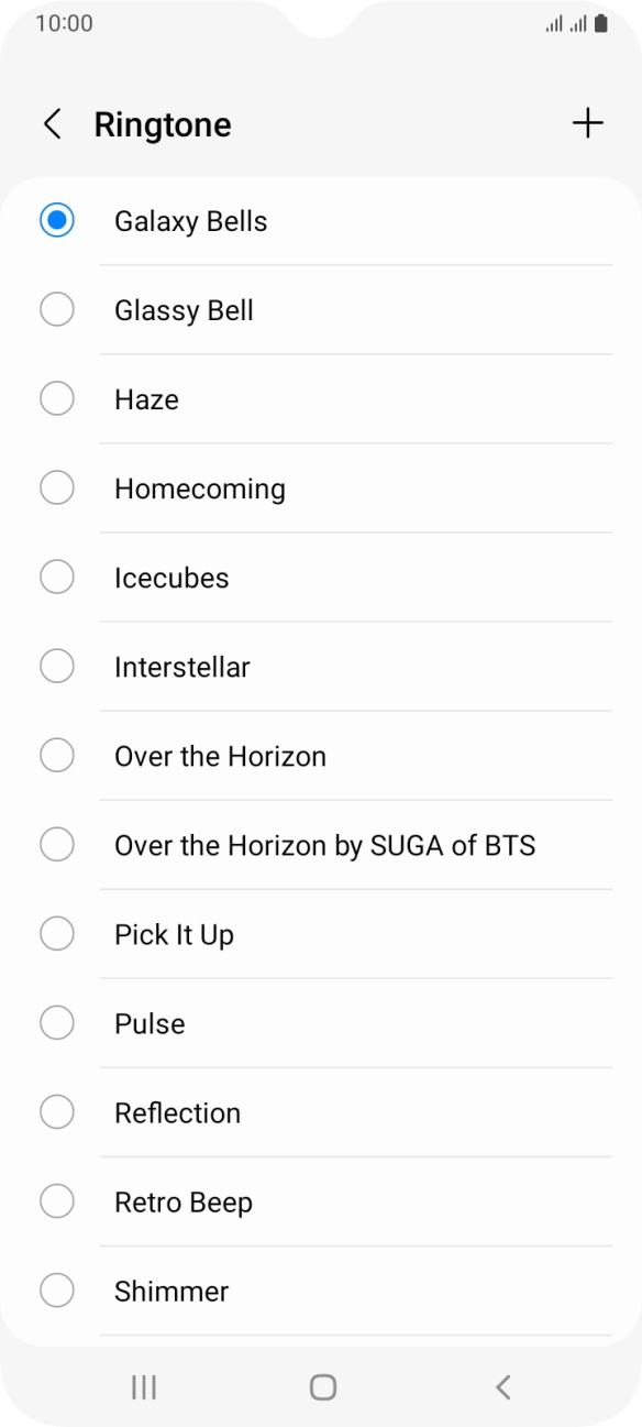 Press the add ring tone icon.