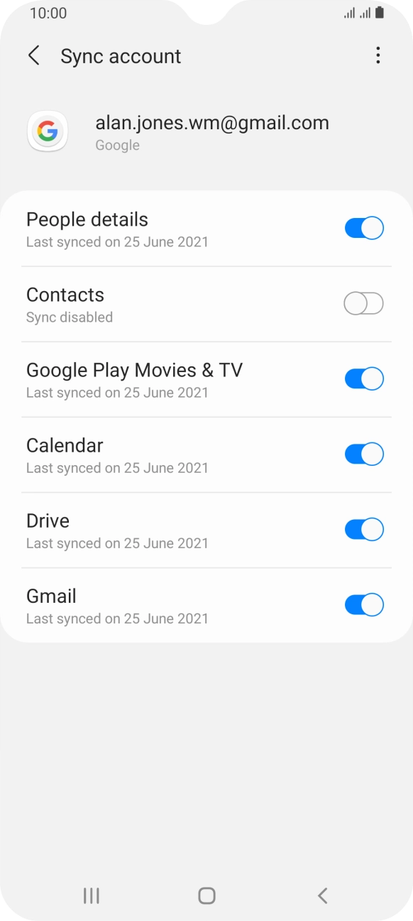 Press the indicator next to 'Contacts' to turn on the function.